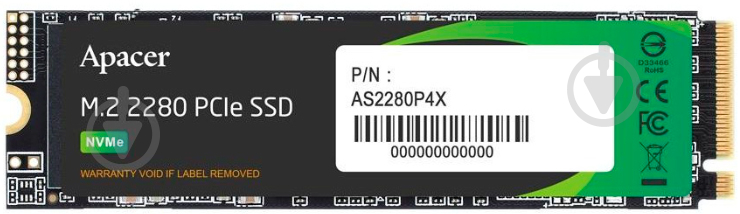 SSD-накопитель Apacer AS2280P4X 256GB M.2 PCI Express 3.0 x4 3D NAND (AP256GAS2280P4X-1) - фото 1