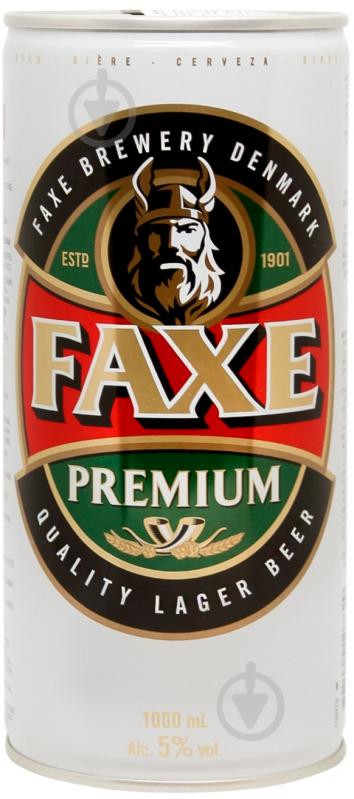 Пиво Faxe Premium светлое фильтрованное 5% 1 л - фото 1