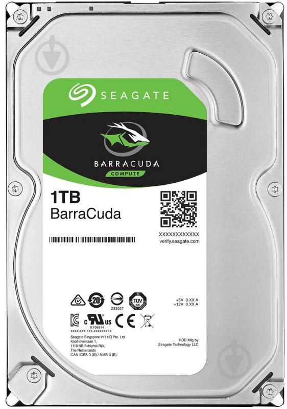 Жесткий диск Seagate BarraCuda 1 ТБ 3,5" SATA (ST1000DM014) silver - фото 1