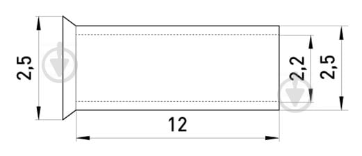 Наконечник втулочный E.NEXT e.terminal.stand.en.2.5.12 неизолированный 2,5 кв.мм 100 шт. S4038007 - фото 2