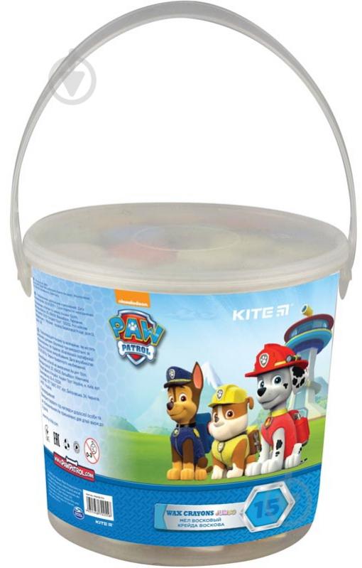 Крейда кольорова Jumbo Paw Patrol 15 кольорів paw18-074 KITE - фото 1