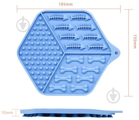 Килимок WahoPet годівниця для собак силіконова синя WA00003 - фото 9