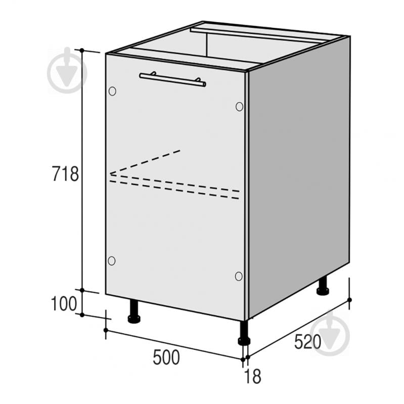 Тумба нижняя Руна МН 500x818x520 мм дуб природный/белый ROKO - фото 3