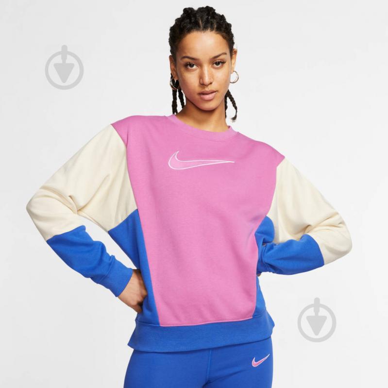 Свитшот Nike W NSW CREW HBR FT CB CK1402-691 р. XS розовый - фото 1