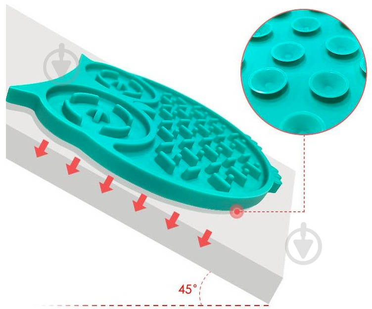 Килимок WahoPet годівниця для собак сова силіконова зелена WA00001 - фото 8