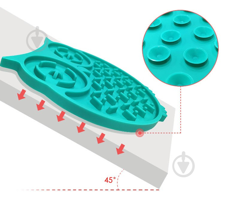 Килимок WahoPet годівниця для собак сова силіконова зелена WA00001 - фото 4