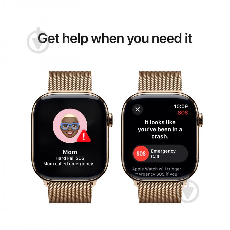 Смарт-часы Apple Watch Series 10 GPS + Cellular 46mm Gold Titanium Case with Gold Milanese Loop - M/L (MX003QH/A) - фото 6 Смарт-часы Apple Watch Series 10 GPS + Cellular 46mm Gold Titanium Case with Gold Milanese Loop - M/L (MX003QH/A) - фото 6