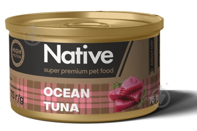 Консерва для котів NATIVE океанічний тунець 75 г - фото 1