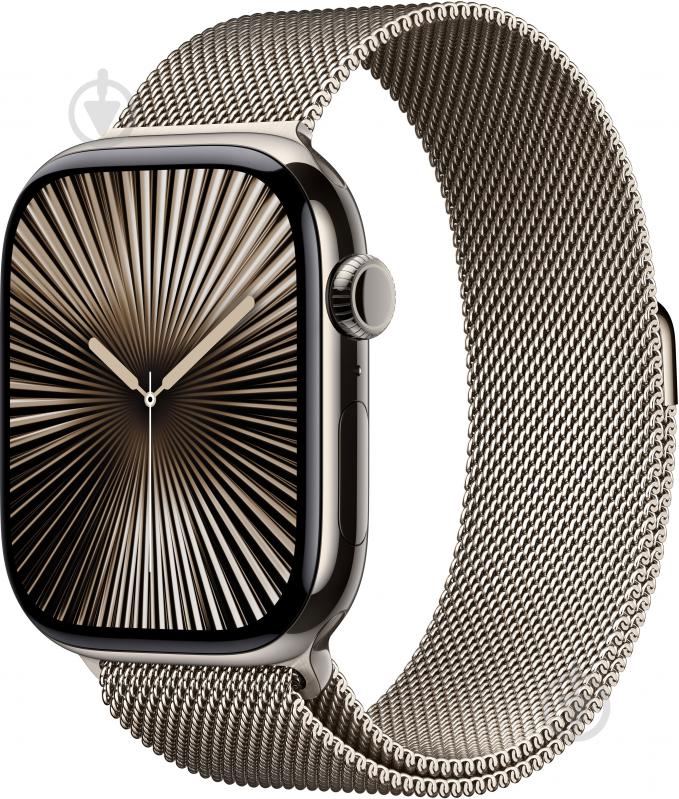 Смарт-годинник Apple Watch Series 10 GPS + Cellular 46mm Natural Titanium Case with Natural Milanese Loop - M/L (MWYC3QH/A) - фото 1