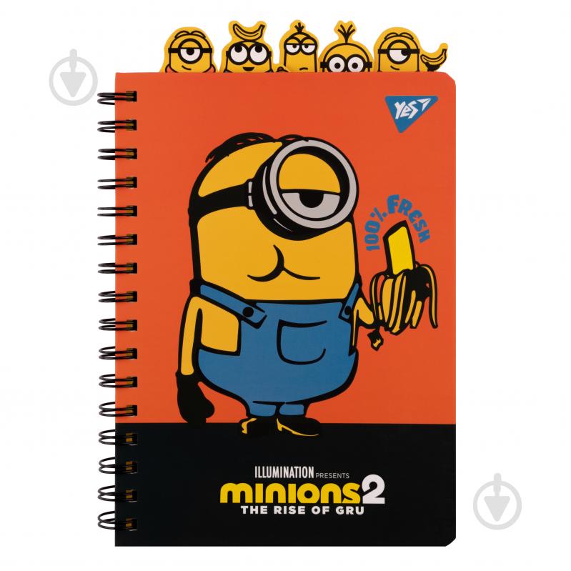 Блокнот А5 80 арк. з фігурними роздільниками Minions YES - фото 1