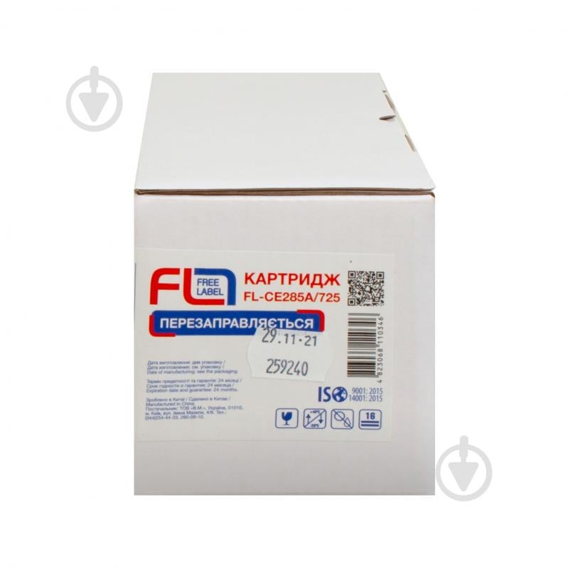 Картридж лазерный FREE LABEL совместимый HP 85A (CE285A)/Canon 725 (FL-CE285A/725) черный - фото 3