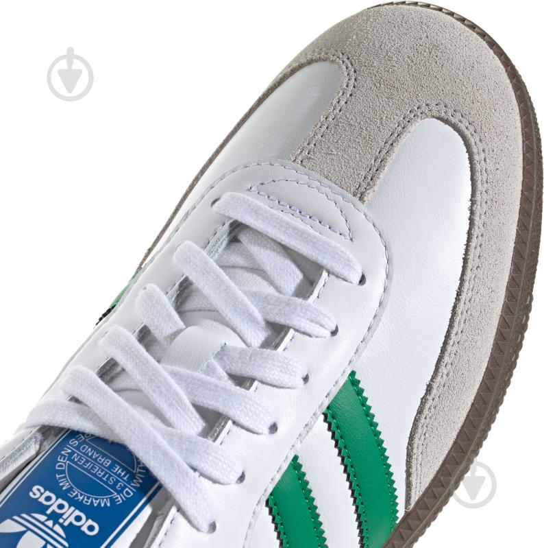 Кроссовки мужские демисезонные Adidas SAMBA OG IG1024 р.43 1/3 белые с зеленым - фото 7