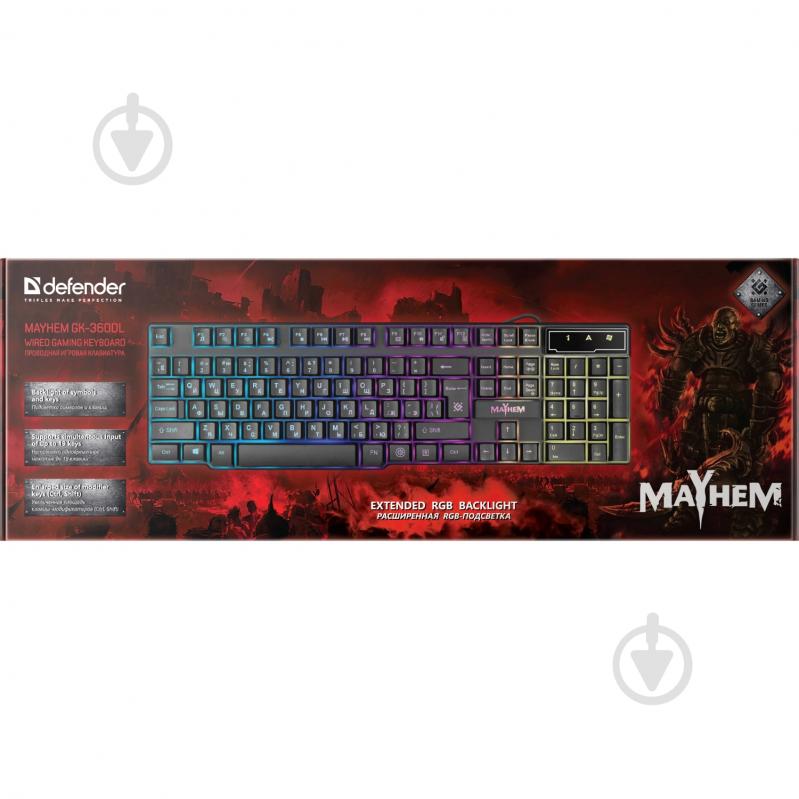 Клавиатура игровая Defender Mayhem GK-360DL UA (45362) black - фото 7