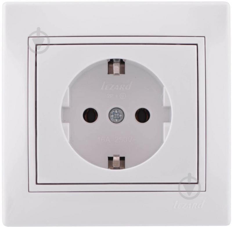 ? Розетка із заземленням Lezard Mira 701-0202-122В без шторок білий ...