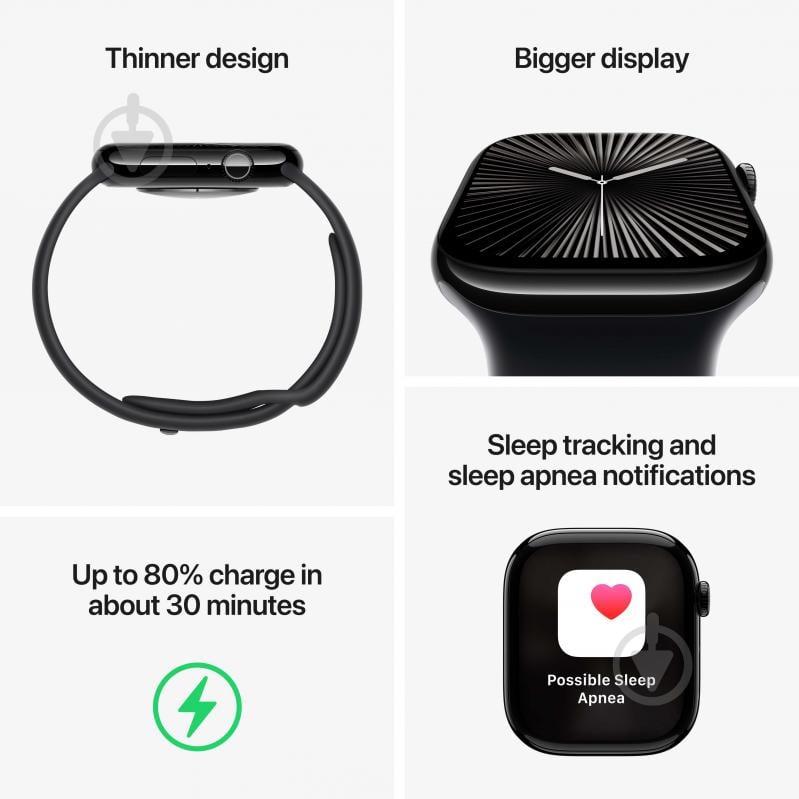 Смарт-годинник Apple Watch Series 10 GPS + Cellular 46mm Slate Titanium Case with Slate Milanese Loop - M/L (MWYW3QH/A) - фото 9 Смарт-годинник Apple Watch Series 10 GPS + Cellular 46mm Slate Titanium Case with Slate Milanese Loop - M/L (MWYW3QH/A) - фото 9