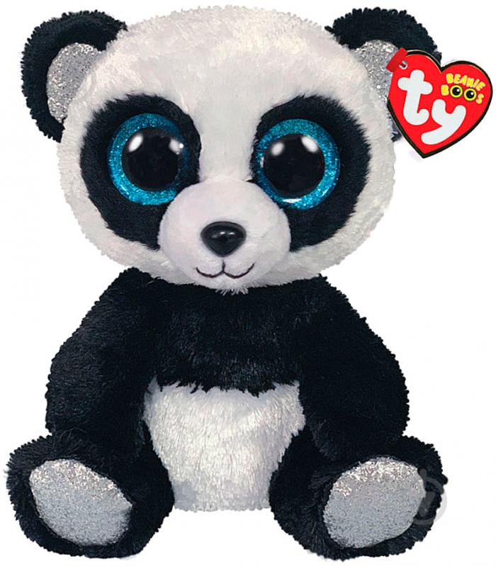 Мягкая игрушка TY Beanie Boos Бамбуковая панда 25 см черный с белым 36463 - фото 1