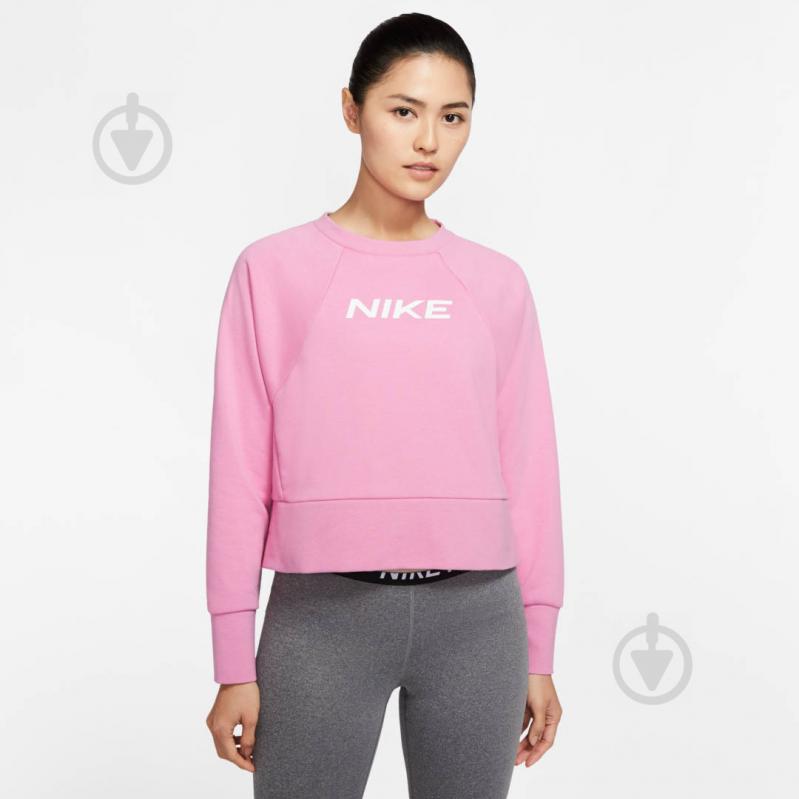 Футболка Nike Fleece Training Crop Crew Neck CQ9305-693 р.L рожевий - фото 3