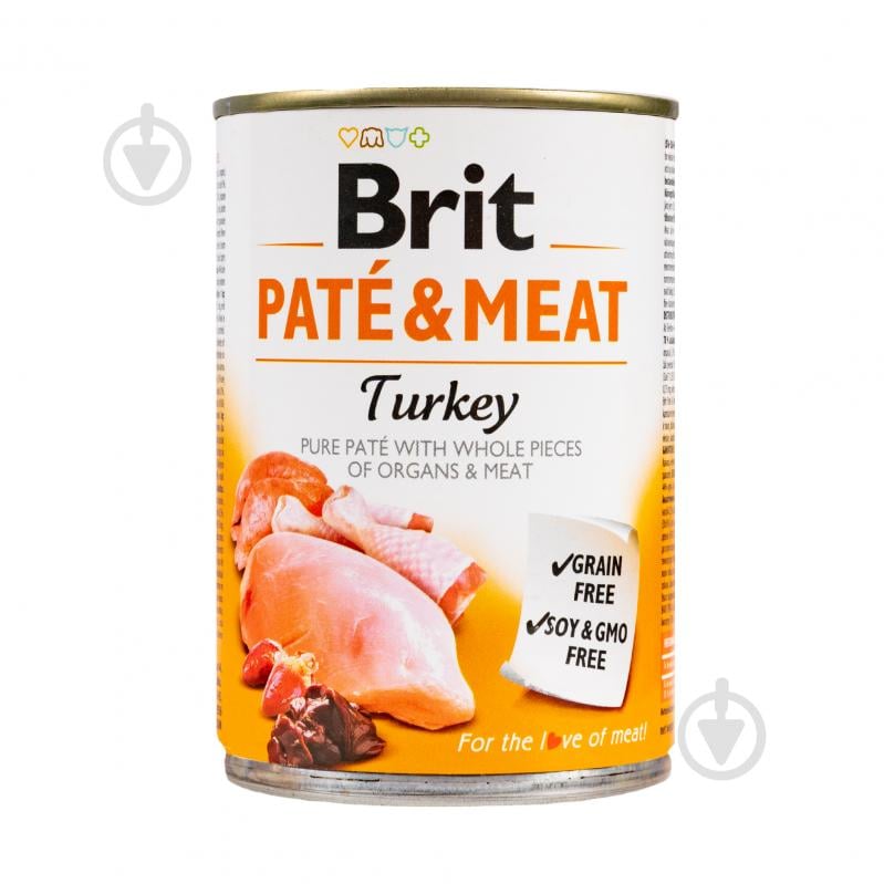 Консерва для собак для всех пород Brit Care Pate&Meat индейка 400 г - фото 1