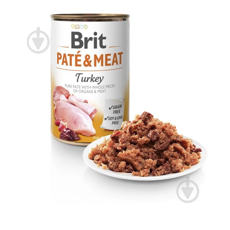 Консерва для собак для всех пород Brit Care Pate&Meat индейка 400 г - фото 2