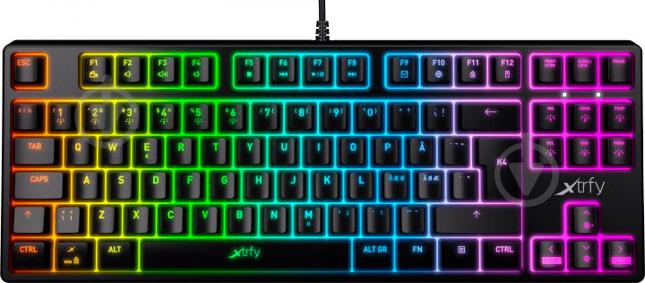 Клавиатура Xtrfy K4 TKL RGB Kailh Red RU (XG-K4-RGB-TKL-R-RUS) black - фото 1