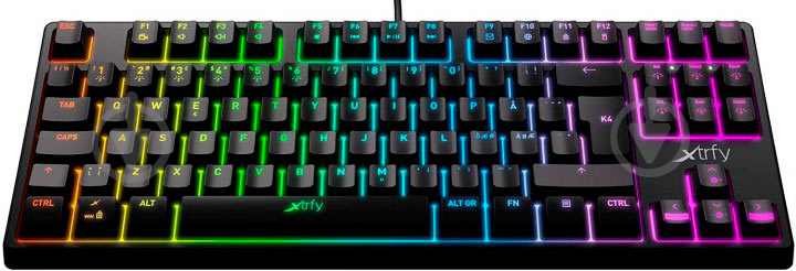 Клавиатура Xtrfy K4 TKL RGB Kailh Red USB UKR RUS (XG-K4-RGB-TKL-R-UKR) black - фото 2