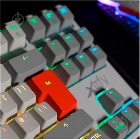 Клавіатура Xtrfy K4 TKL RGB Kailh Red Ukr-Ru Retro (XG-K4-RGB-TKL-RETRO-RUKR) grey - фото 4