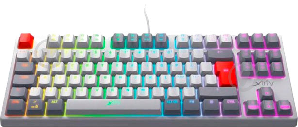 Клавіатура Xtrfy K4 TKL RGB Kailh Red Ukr-Ru Retro (XG-K4-RGB-TKL-RETRO-RUKR) grey - фото 2