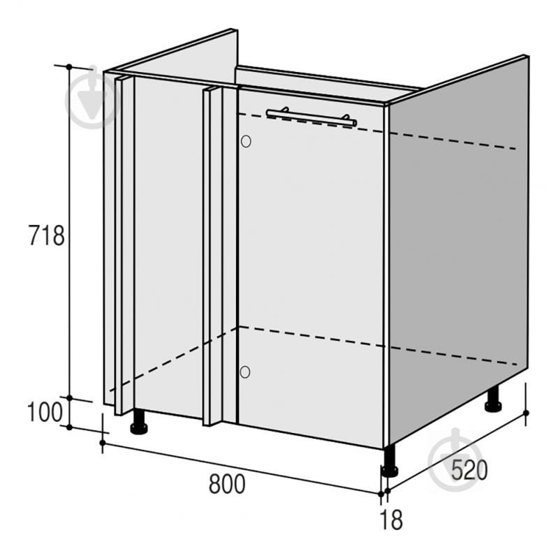 Тумба нижня Руна МНУМ 800x818x520 мм макіато/білий ROKO - фото 3