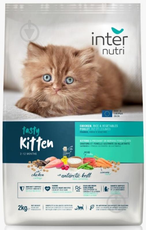 Корм сухой для котят и беременных/кормящих кошек Internutri Tasty Kitten с куриным филе 2 кг - фото 1