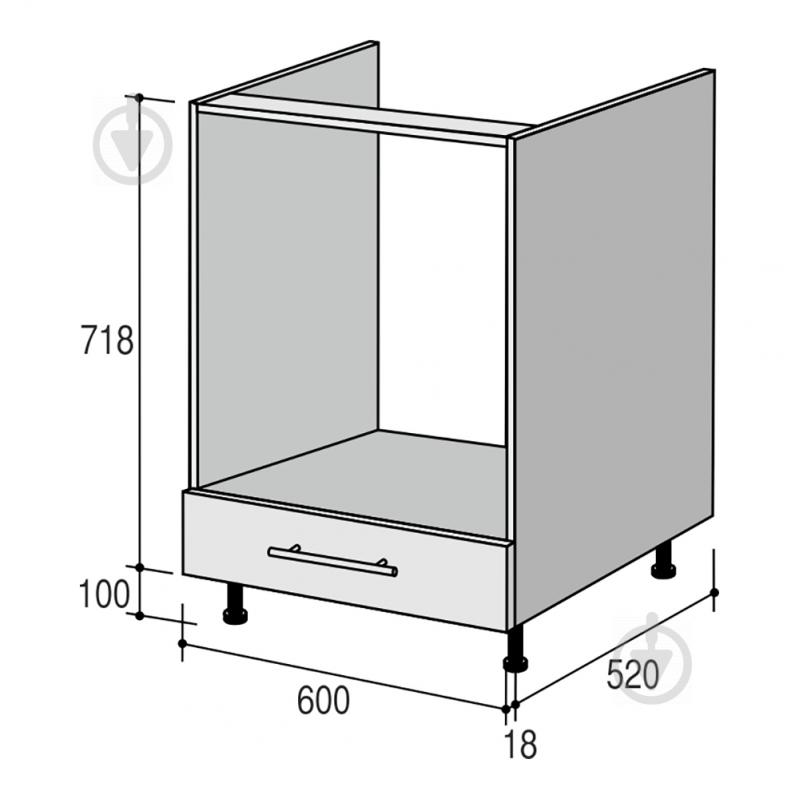 Тумба нижня Руна МНД 600x818x520 мм макіато/білий ROKO - фото 3