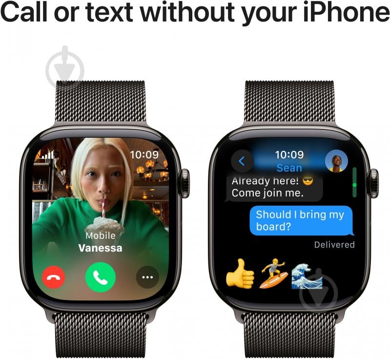 Смарт-годинник Apple Watch Series 10 GPS + Cellular 46mm Slate Titanium Case with Slate Milanese Loop - S/M (MC7R4QH/A) - фото 6 Смарт-годинник Apple Watch Series 10 GPS + Cellular 46mm Slate Titanium Case with Slate Milanese Loop - S/M (MC7R4QH/A) - фото 6