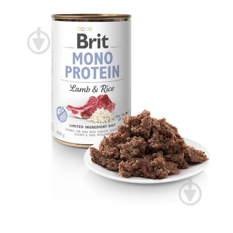 Консерва для собак для усіх порід Brit Care Mono Protein ягня та рис 400 г - фото 2