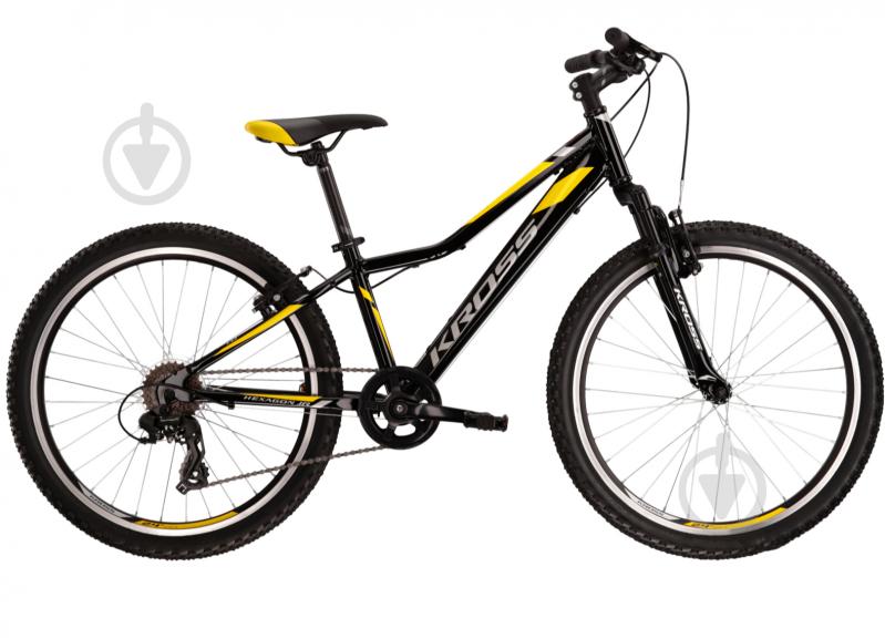ᐉ Велосипед 24" Kross KR Hexagon JR 1.0 M 24 S bla_sil_yel g красный ...