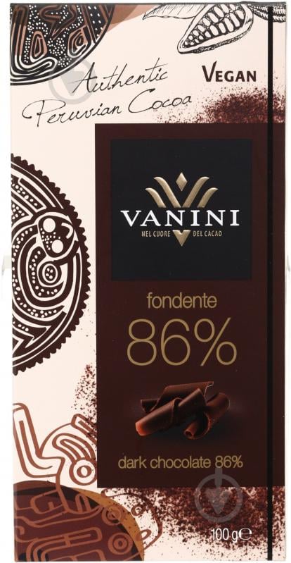 Чорний шоколад Vanini Fondente 86% 100 г - фото 1 Чорний шоколад Vanini Fondente 86% 100 г - фото 1