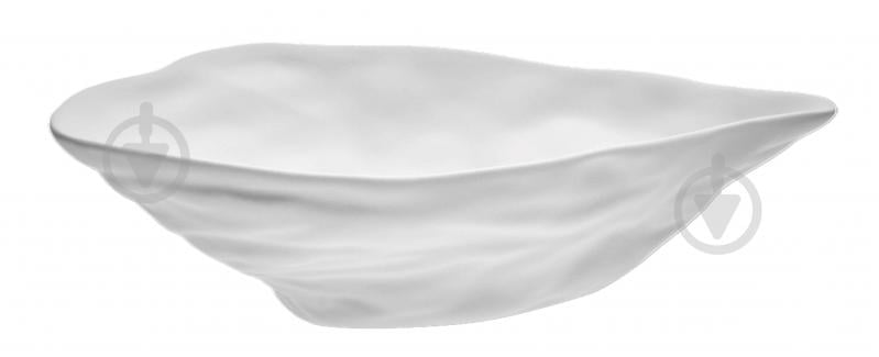 Тарелка салатная Dovbysh Porcelain Ракушка 33х20 см 800 мл Khvylya белая - фото 2 Тарелка салатная Dovbysh Porcelain Ракушка 33х20 см 800 мл Khvylya белая - фото 2