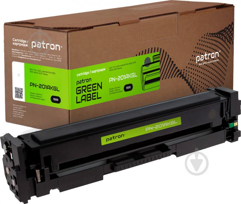 Картридж Patron HP 201A CF400A Green Label PN-201AKGL (CT-HP-CF400A-B-PN-GL) чорний - фото 1