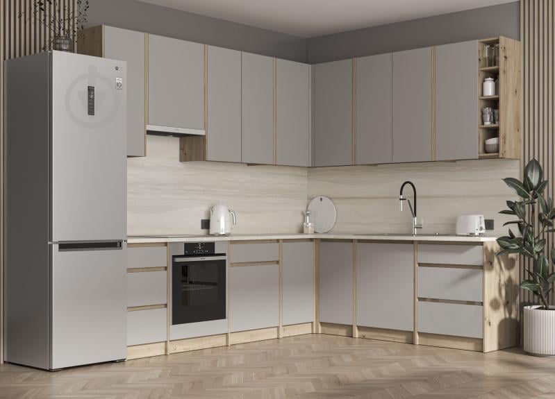 УЦЕНКА! Шкаф верхний МС Злата 40х92х32 шиншилла серая/дуб артизан Грейд (УЦ №2913) - фото 1