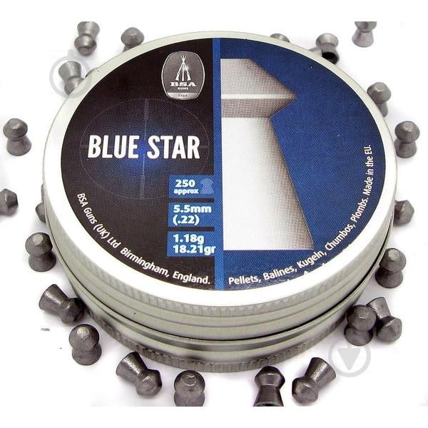 Пули пневматические BSA Blue Star 4,5 мм. 0,52 г, 450шт/уп - фото 
