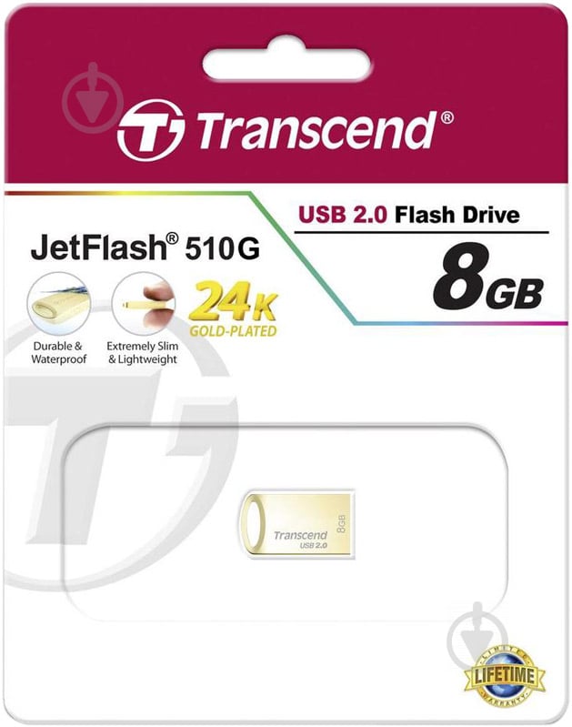 Флеш-пам'ять USB Transcend JetFlash 510 8 ГБ USB 2.0 gold (TS8GJF510G) - фото 5