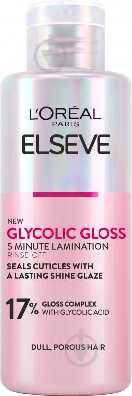 Крем Elseve Glycolic Gloss з ефектом ламінації Glycolic Gloss для надання блиску та пом’якшення волосся 200 мл - фото 1 Крем Elseve Glycolic Gloss з ефектом ламінації Glycolic Gloss для надання блиску та пом’якшення волосся 200 мл - фото 1