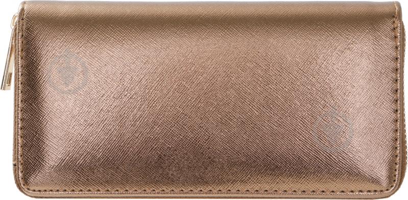 Кошелек женский Solid 19,5х9,5х2,5 см бежевый блестящий - фото 2