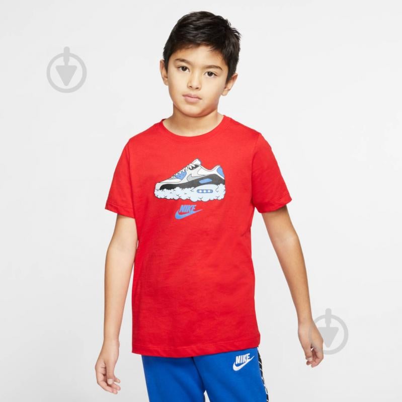 Футболка Nike B NSW TEE AM90 CLOUDS CT2629-657 р.XS червоний - фото 4