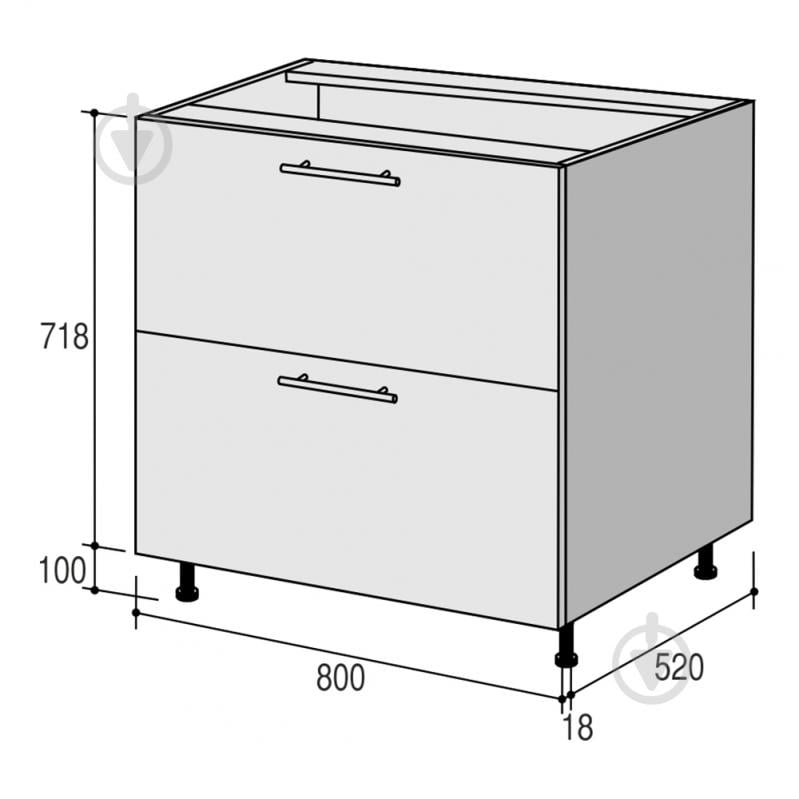 Тумба нижняя Руна МНЯД 800x818x520 мм лавина мат/белый ROKO - фото 3