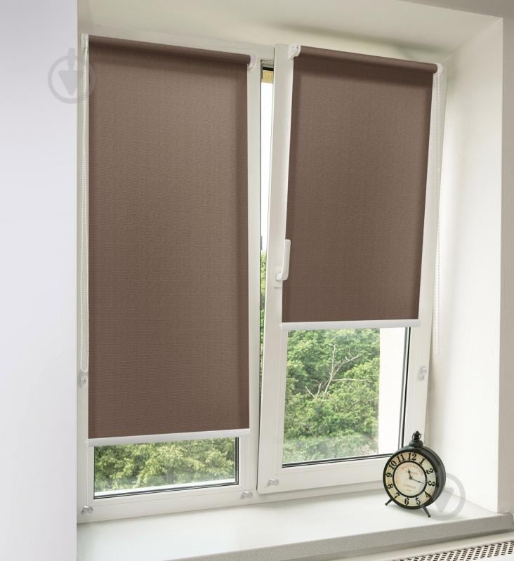 Ролета мини Rollotex ROYAL с фиксацией под наклон коричневая 81x150 см - фото 2
