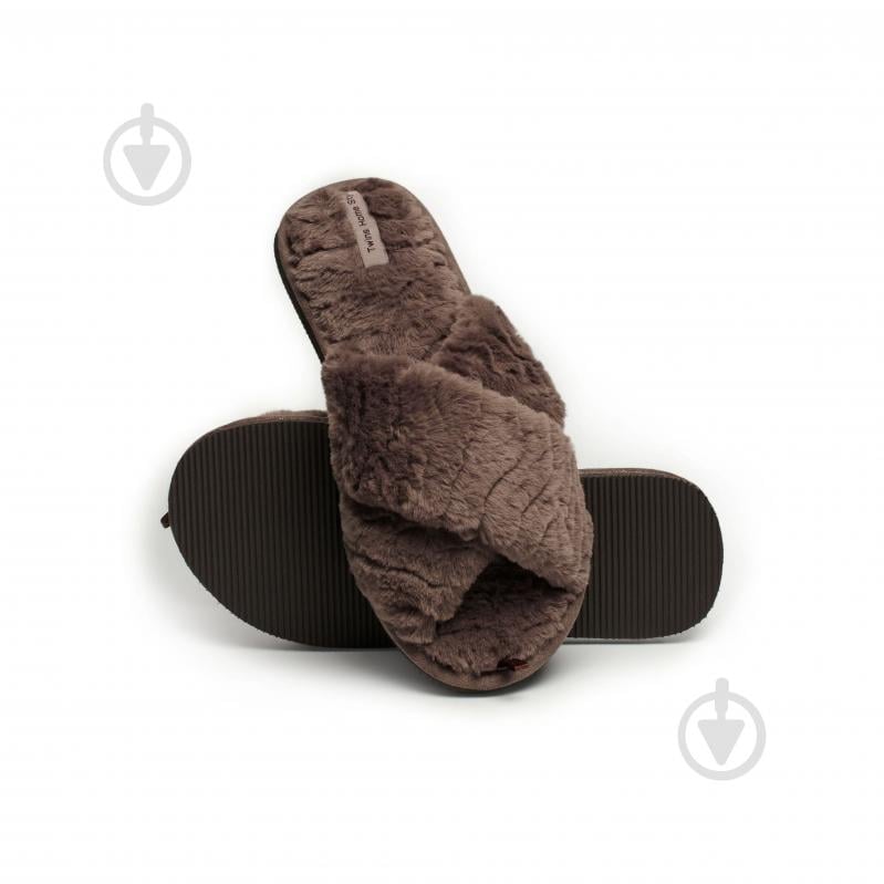 Тапки домашние Twins меховые перекрест 15116 р.36/37 коричневый - фото 5 Тапки домашние Twins меховые перекрест 15116 р.36/37 коричневый - фото 5