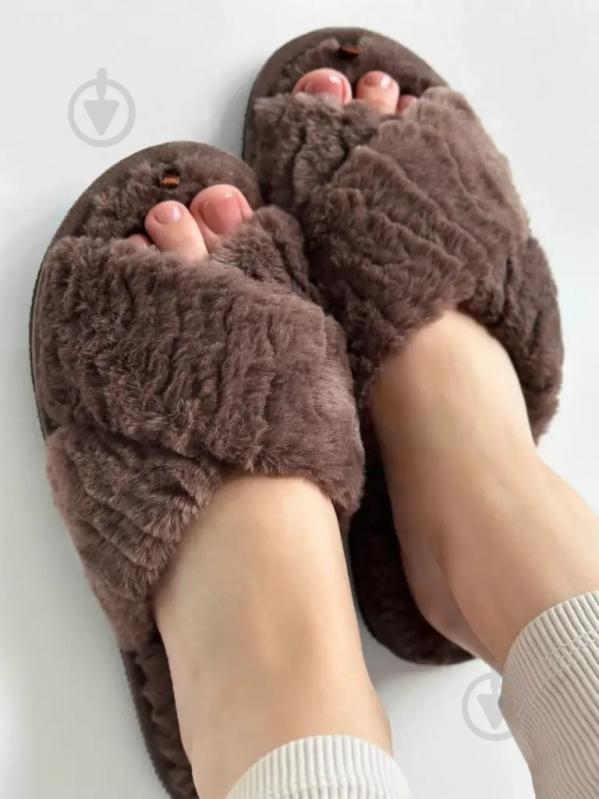 Тапки домашние Twins меховые перекрест 15118 р.40 коричневый - фото 4 Тапки домашние Twins меховые перекрест 15118 р.40 коричневый - фото 4