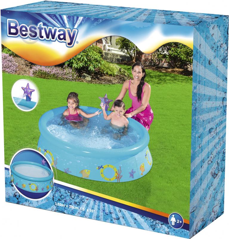 Бассейн надувной Bestway Spray Pool 152х38 см в ассортименте - фото 8