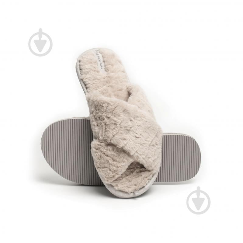 Тапки домашние Twins меховые перекрест 15122 р.40 бежевый - фото 2 Тапки домашние Twins меховые перекрест 15122 р.40 бежевый - фото 2