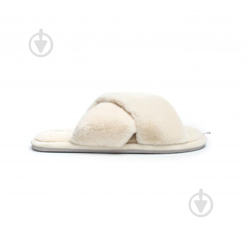 Капці домашні Twins хутрянi перехрест 15124 р.36/37 молочний - фото 9