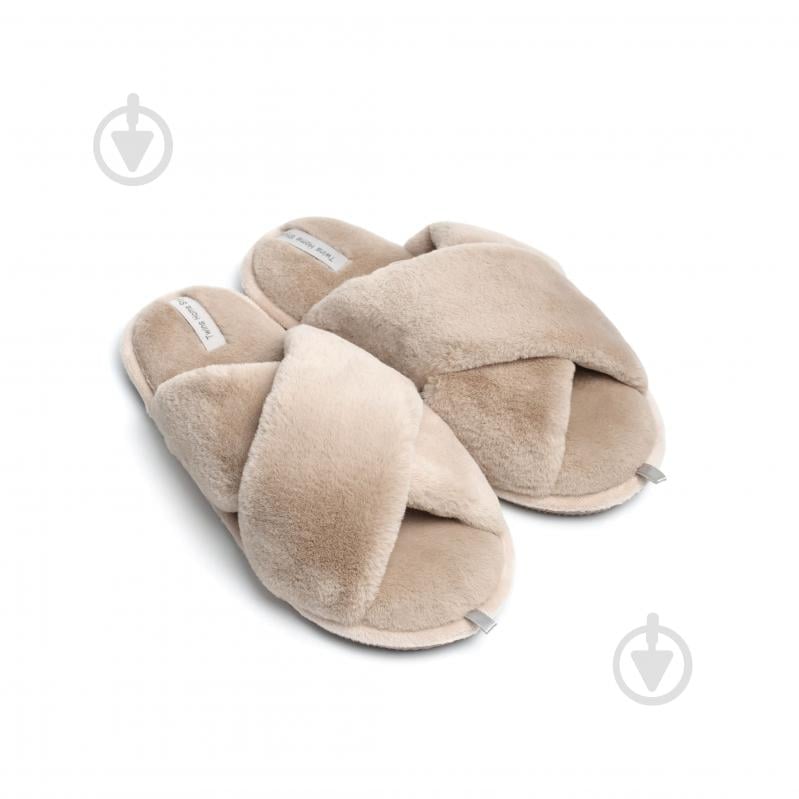 Тапки домашние Twins меховые перекрест 15129 р.38/39 бежевый - фото 1 Тапки домашние Twins меховые перекрест 15129 р.38/39 бежевый - фото 1